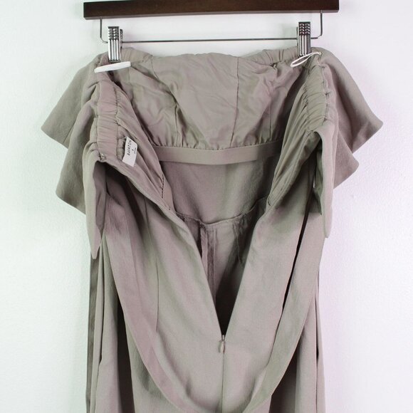 Babaton Strapless Ruffle Jumpsuit Taupe 2 - Picture 7 of 10